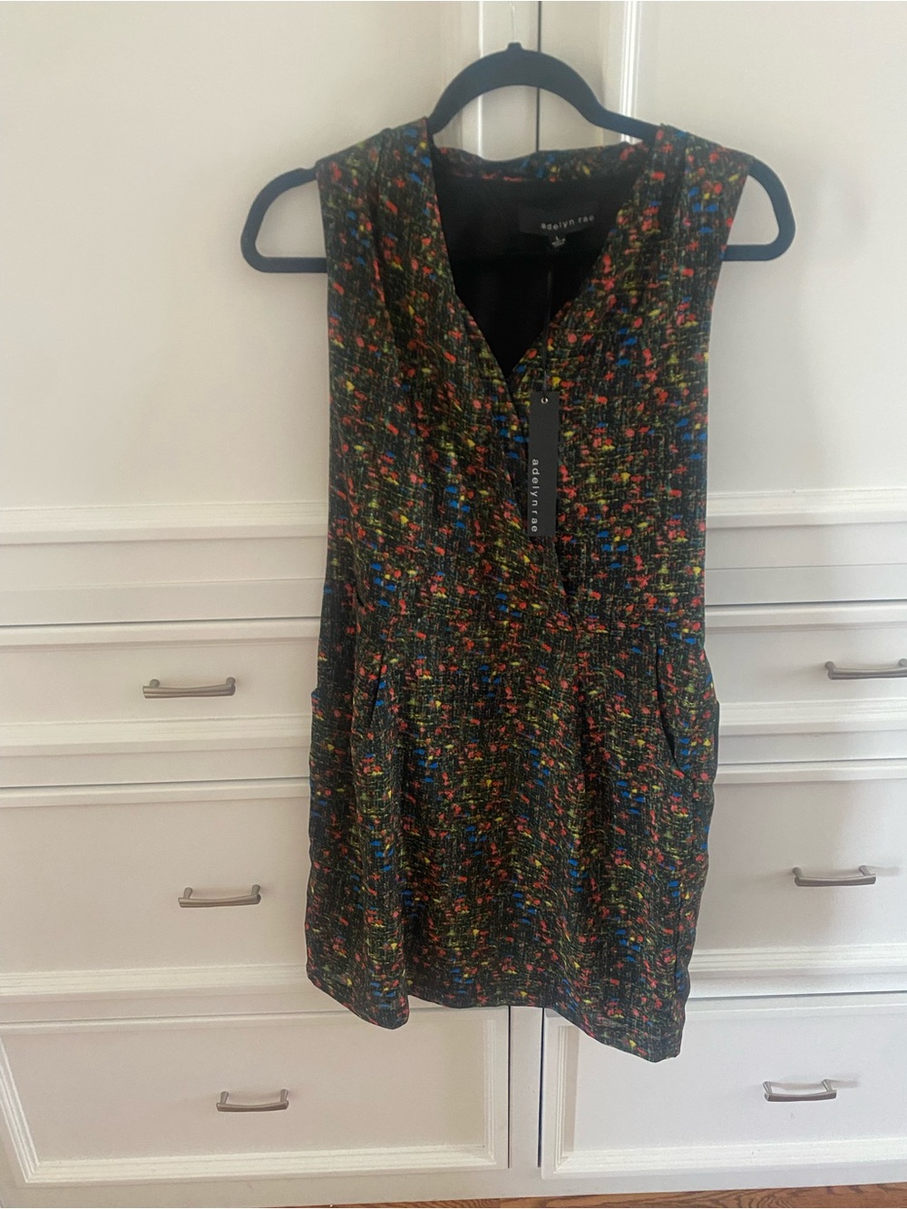 Adelyn Rae Multicolor Tweed Sleeveless Shift Dress